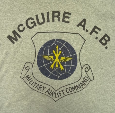 画像3: 80'S McGUIRE A.F.B. 染み込みプリント シングルステッチ 半袖 Tシャツ 杢グレー (VINTAGE)