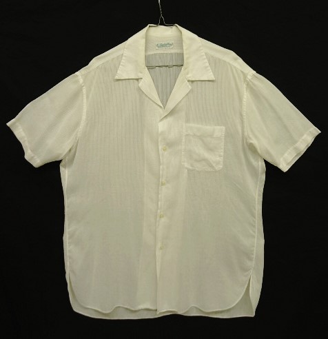 画像1: ユーロヴィンテージ ALEXANDRIE 半袖 オープンカラーシャツ ホワイト (VINTAGE)
