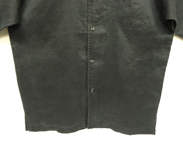 画像: GODBODY COLLECTION リネン 半袖 オープンカラーシャツ ブラック (VINTAGE)