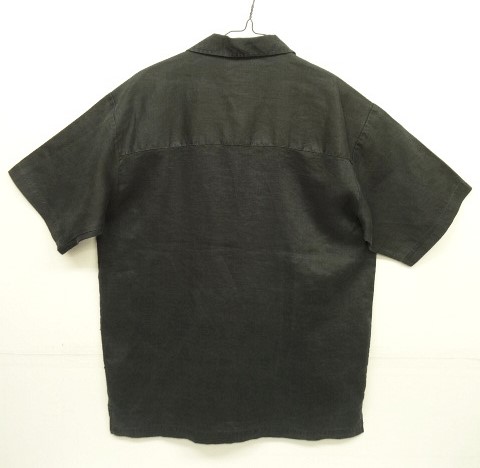 画像3: GODBODY COLLECTION リネン 半袖 オープンカラーシャツ ブラック (VINTAGE)