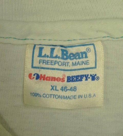 画像2: 80'S LL Bean x Hanes シングルステッチ 半袖 Tシャツ ライトグリーン USA製 (VINTAGE)