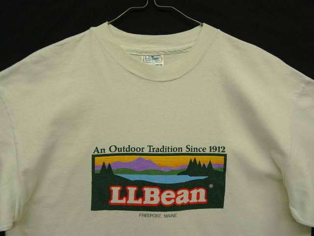 画像: 80'S LL Bean x Hanes シングルステッチ 半袖 Tシャツ ライトグリーン USA製 (VINTAGE)