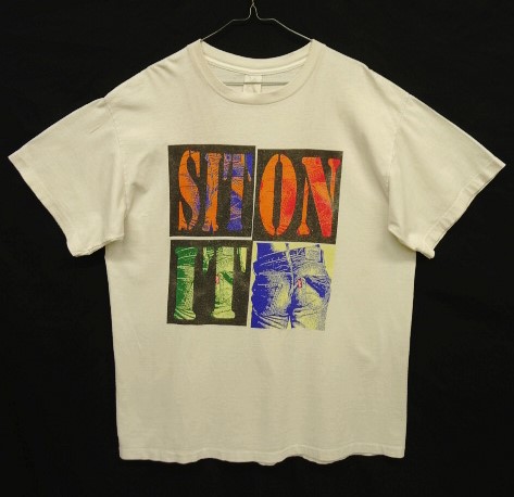 画像1: 90'S LEVIS "SIT ON IT" シングルステッチ 半袖 Tシャツ ホワイト USA製 (VINTAGE)