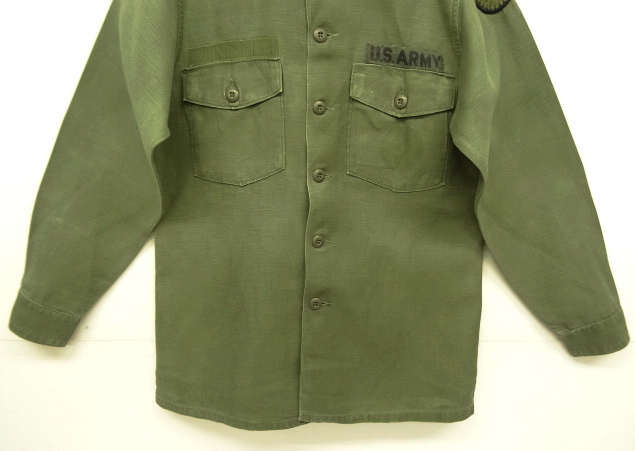 画像: 60'S アメリカ軍 US ARMY "OG107" コットンサテン ユーティリティシャツ (VINTAGE)