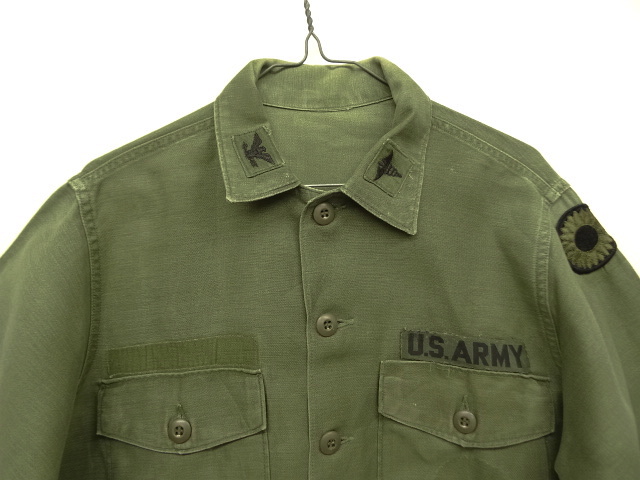 画像: 60'S アメリカ軍 US ARMY "OG107" コットンサテン ユーティリティシャツ (VINTAGE)