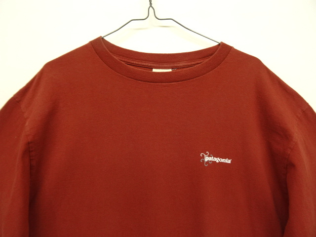 画像: 90'S PATAGONIA BENEFICIAL T'S バックプリント 長袖 Tシャツ レンガ USA製 (VINTAGE)