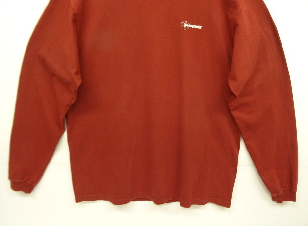 画像: 90'S PATAGONIA BENEFICIAL T'S バックプリント 長袖 Tシャツ レンガ USA製 (VINTAGE)