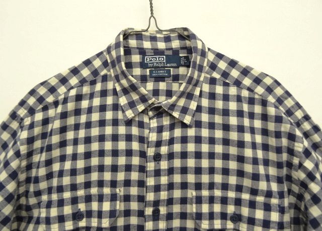 画像: 90'S RALPH LAUREN "G.I.SHIRT" コットン 長袖 フランネルシャツ ギンガムチェック (VINTAGE)