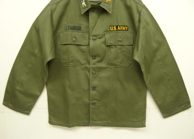 画像: 60'S アメリカ軍 US ARMY "1st MODEL" OG107 コットンサテン ユーティリティシャツ (VINTAGE)