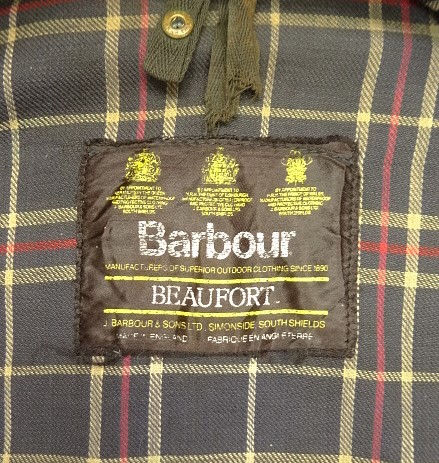 画像2: 90'S BARBOUR 3クレスト 旧タグ "BEAUFORT" オイルドジャケット ネイビー イングランド製 (VINTAGE)