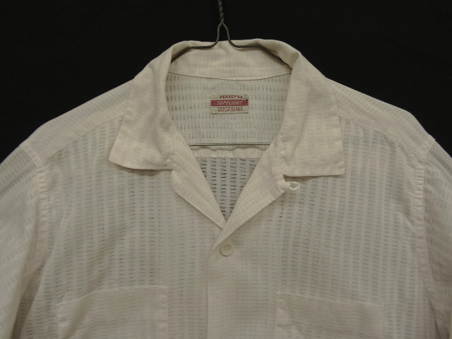 画像: 50'S PENNEYS "TOPFLIGHT" コットン オープンカラーシャツ ホワイト (VINTAGE)