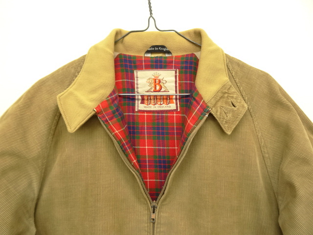 画像: 80'S BARACUTA G9 コーデュロイ ハリントンジャケット タン AEROジップ イングランド製 (VINTAGE)