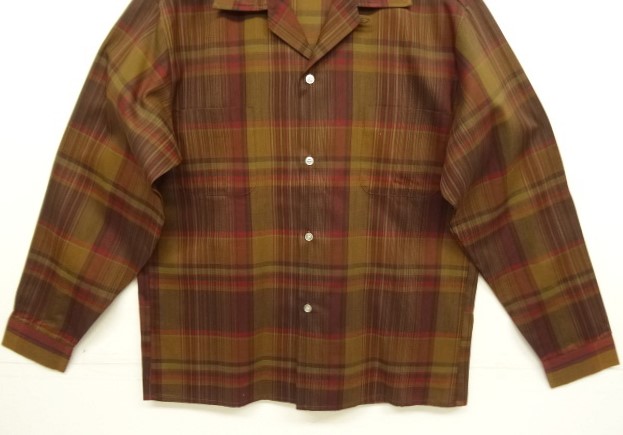 画像: 70'S McGREGOR "SCOTSET" コットン/ポリ 長袖 オープンカラーシャツ チェック柄 (DEADSTOCK)