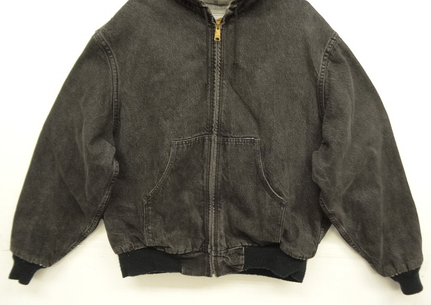 画像: 80'S CARHARTT ブラックデニム  アクティブジャケット 裏地チェック柄 USA製 (VINTAGE)