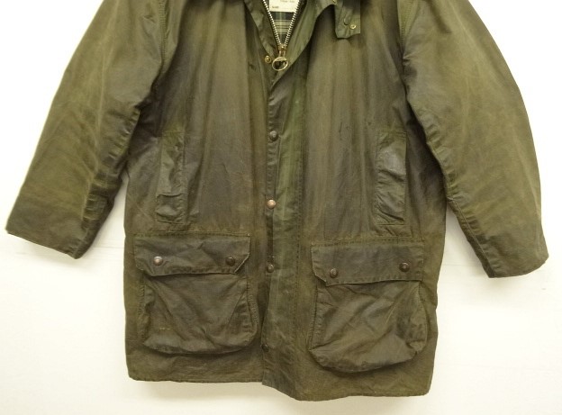 画像: 80'S BARBOUR 2クレスト 旧タグ "BORDER" オイルドジャケット オリーブ イングランド製 (VINTAGE)