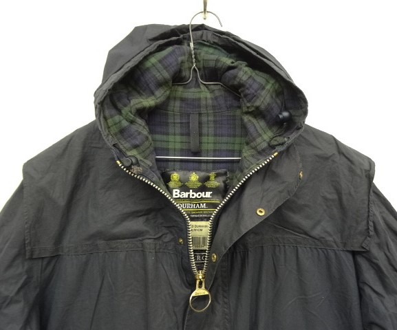 画像: 90'S BARBOUR 3クレスト 旧タグ "DURHAM" オイルドジャケット NAVY イングランド製 (VINTAGE)