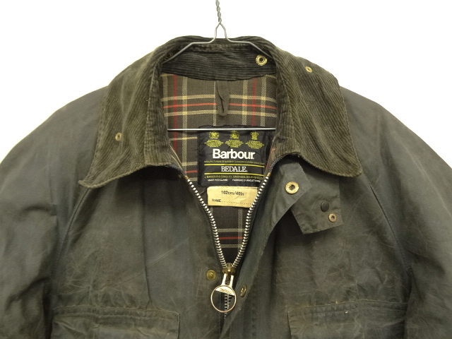 画像: 80'S BARBOUR 3クレスト "4POCKET BEDALE" オイルドジャケット NAVY イングランド製 (VINTAGE)