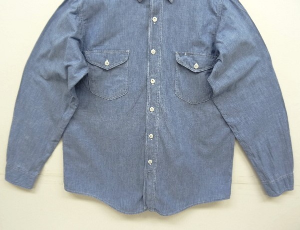 画像: 80'S OSHKOSH B'GOSH コットン100% シャンブレーシャツ ブルー USA製 (VINTAGE)