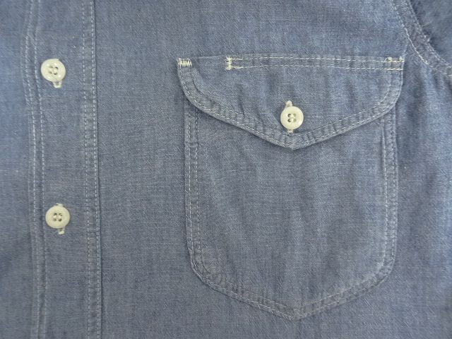 画像: 80'S OSHKOSH B'GOSH コットン100% シャンブレーシャツ ブルー USA製 (VINTAGE)