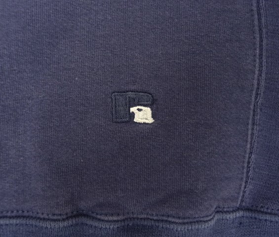 画像: 90'S RUSSELL ATHLETIC "PRO COTTON" 前Vガゼット付き クルーネック スウェットシャツ ネイビー USA製 (VINTAGE)