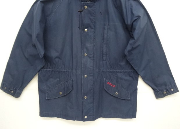 画像: 90'S RALPH LAUREN バックプリント入り コットン デッキパーカー ネイビー (VINTAGE)