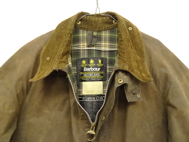 画像: 90'S BARBOUR 3クレスト 旧タグ "MOORLAND" オイルドジャケット ブラウン イングランド製 (VINTAGE)