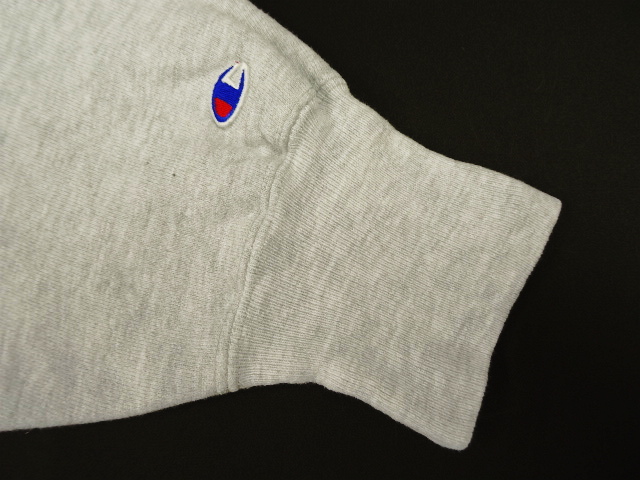 画像: 90'S CHAMPION "WESLEYAN" 染み込みプリント 刺繍タグ リバースウィーブ グレー USA製 (VINTAGE)