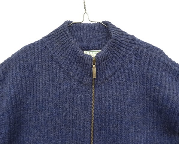 画像: 80'S LL Bean アルパカ混 ドライバーズニット インディゴ USA製 (VINTAGE)