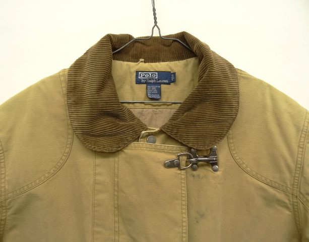 画像: 90'S RALPH LAUREN 襟コーデュロイ 中綿入り ショート丈 ファイヤーマンジャケット (VINTAGE)