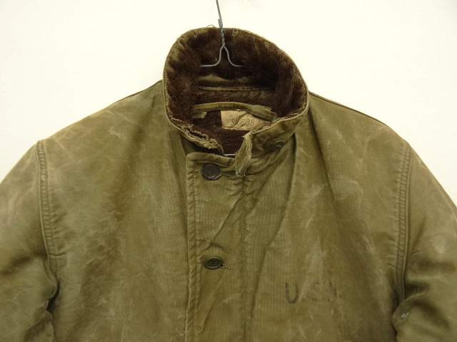 画像: 40'S アメリカ軍 US NAVY "N-1後期" アルパカライニング デッキジャケット TALONコの字留めジップ (VINTAGE)