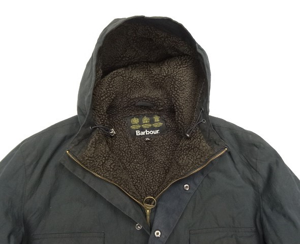 画像: 17'S BARBOUR 3クレスト "OAKUM WAX JACKET" 裏地ボア付き オイルドジャケット ダークネイビー (VINTAGE)