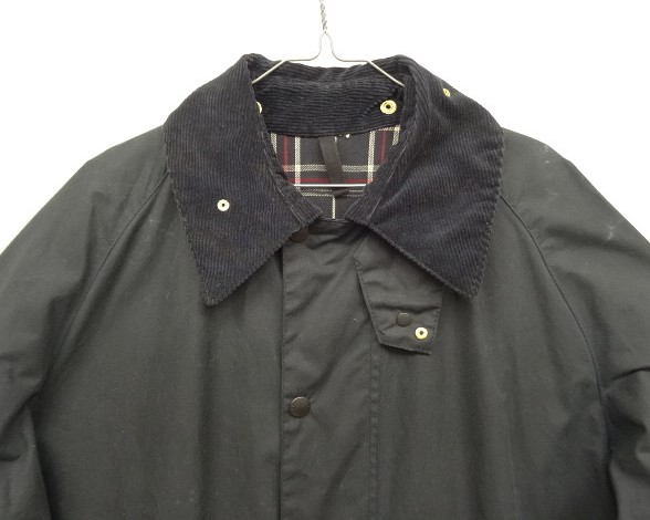 画像: 80'S BARBOUR 2クレスト 旧タグ "BURGHLEY" オイルドコート ネイビー イングランド製 (VINTAGE)