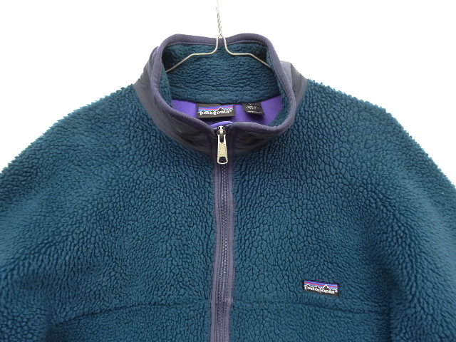 画像: 90'S PATAGONIA 最初期レトロX 裏地P.E.F フリースジャケット ダークグリーン/パープル USA製 (VINTAGE)