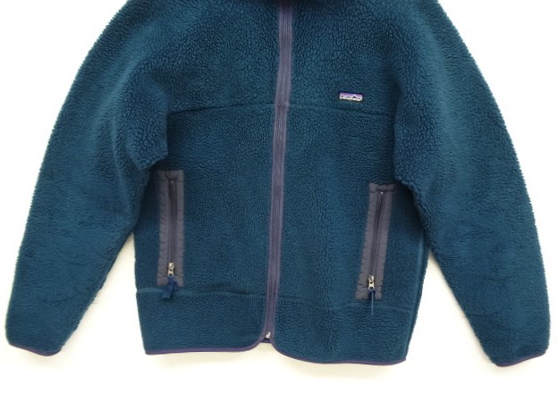 画像: 90'S PATAGONIA 最初期レトロX 裏地P.E.F フリースジャケット ダークグリーン/パープル USA製 (VINTAGE)