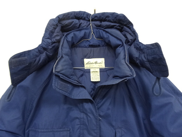 画像: 90'S EDDIE BAUER "SNOW LINE" フード付き グースダウンジャケット ネイビー (VINTAGE)