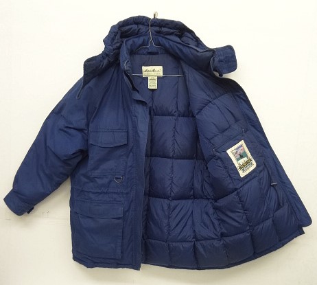 画像3: 90'S EDDIE BAUER "SNOW LINE" フード付き グースダウンジャケット ネイビー (VINTAGE)