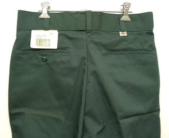 画像: 80'S DICKIES "INDUSTRIAL WEAR" チビタグ ワークパンツ ダークグリーン W33L28 USA製 (DEADSTOCK)