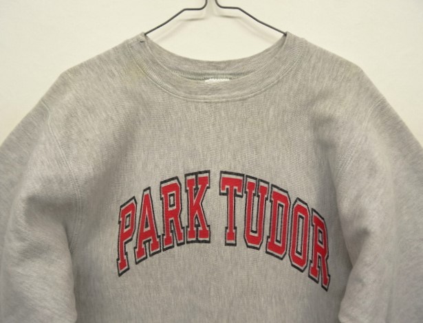 画像: 90'S CHAMPION "PARK TUDOR" 刺繍タグ リバースウィーブ グレー USA製 (VINTAGE)