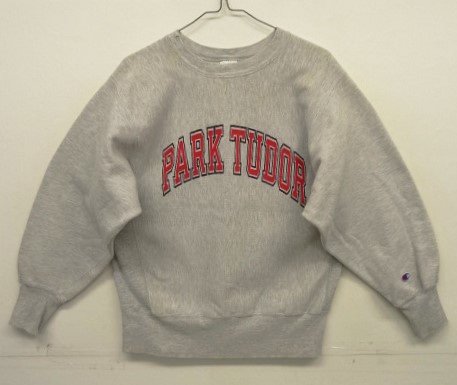 画像1: 90'S CHAMPION "PARK TUDOR" 刺繍タグ リバースウィーブ グレー USA製 (VINTAGE)
