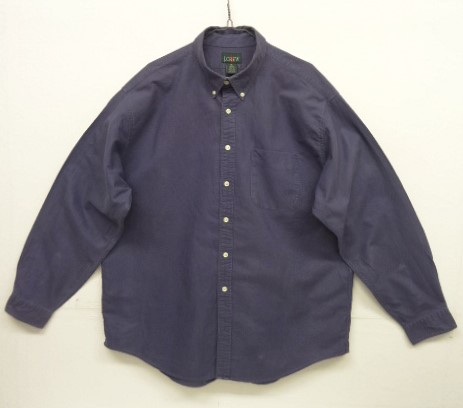 画像1: 90'S J.CREW 旧タグ オックスフォード BDシャツ ネイビー (VINTAGE)