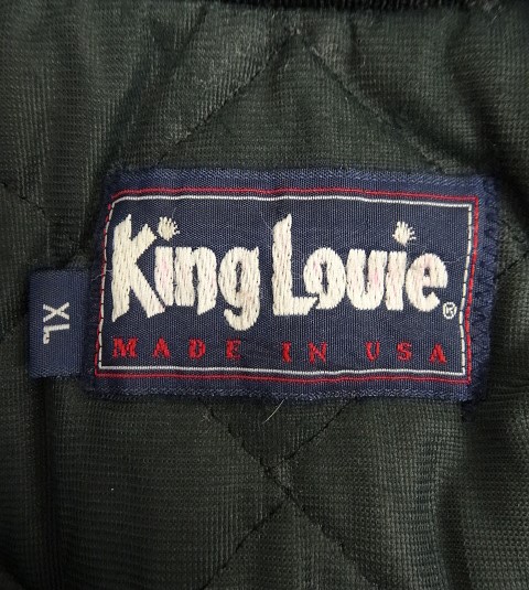 画像2: 90'S KING LOUIE バックプリント 裏地付き サテンジャケット ブラック USA製 (VINTAGE)