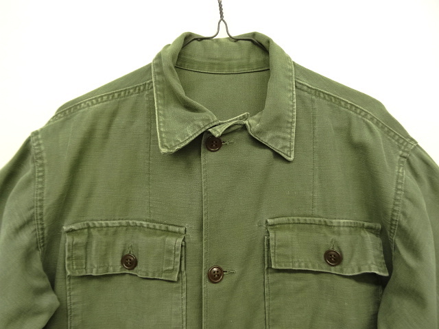 画像: 60'S アメリカ軍 US ARMY "1st MODEL" OG107 コットンサテン ユーティリティシャツ (VINTAGE)