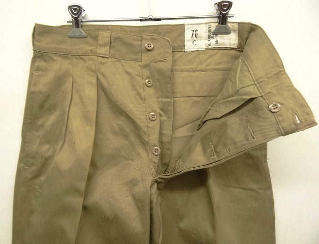 画像: 60'S フランス軍 M52 プリーツ入り チノパンツ ベージュ (VINTAGE)