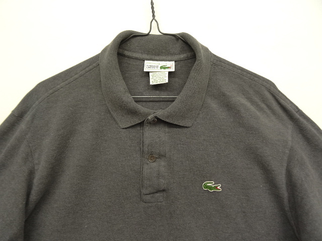 画像: 80'S CHEMISE LACOSTE 長袖 ポロシャツ チャコールヘザー フランス製 (VINTAGE)