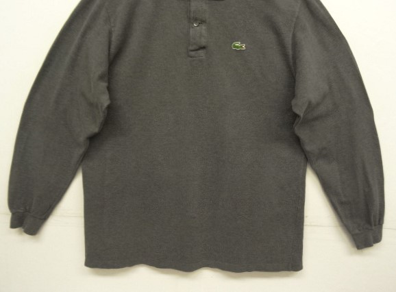 画像: 80'S CHEMISE LACOSTE 長袖 ポロシャツ チャコールヘザー フランス製 (VINTAGE)