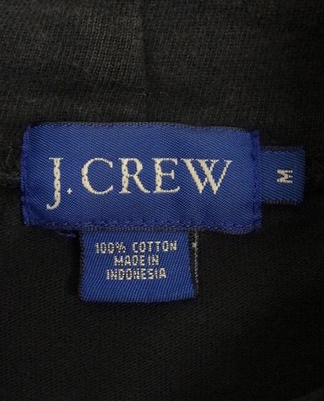 画像2: 90'S J.CREW モックネック 裾ロゴ刺繍 長袖 Tシャツ ブラック (VINTAGE)