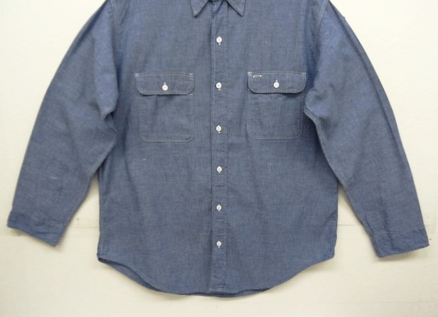 画像: 70'S BIG MAC コットン100% シャンブレーシャツ ブルー USA製 (VINTAGE)
