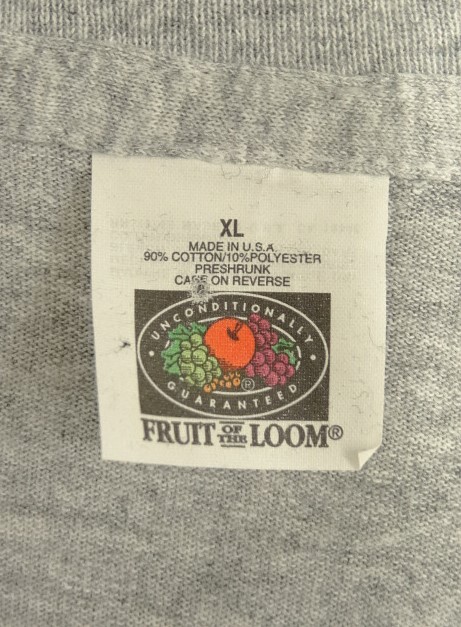 画像2: 90'S FRUIT OF THE LOOM シングルステッチ 耳付きポケット 半袖 Tシャツ ヘザーグレー USA製 (VINTAGE)