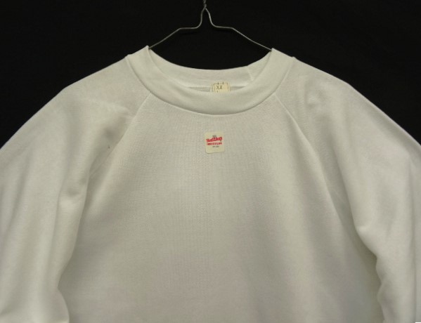 画像: 80'S HEALTHKNIT クルーネック ラグランスリーブ スウェットシャツ ホワイト USA製 (DEADSTOCK)