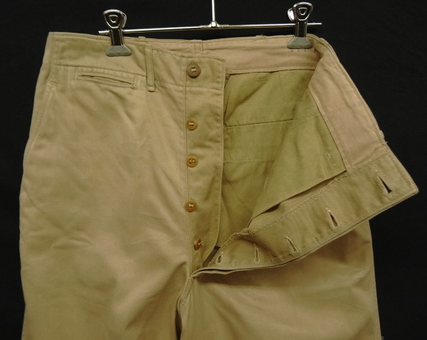 画像: 40'S アメリカ軍 US ARMY "45KHAKI" M-45 ボタンフライ サイドダブルステッチ チノパンツ (VINTAGE)